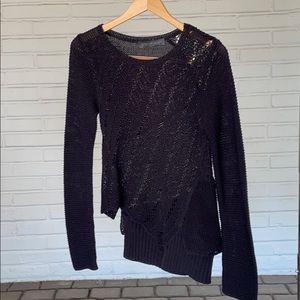 Proenza Schouler black open weave sweater